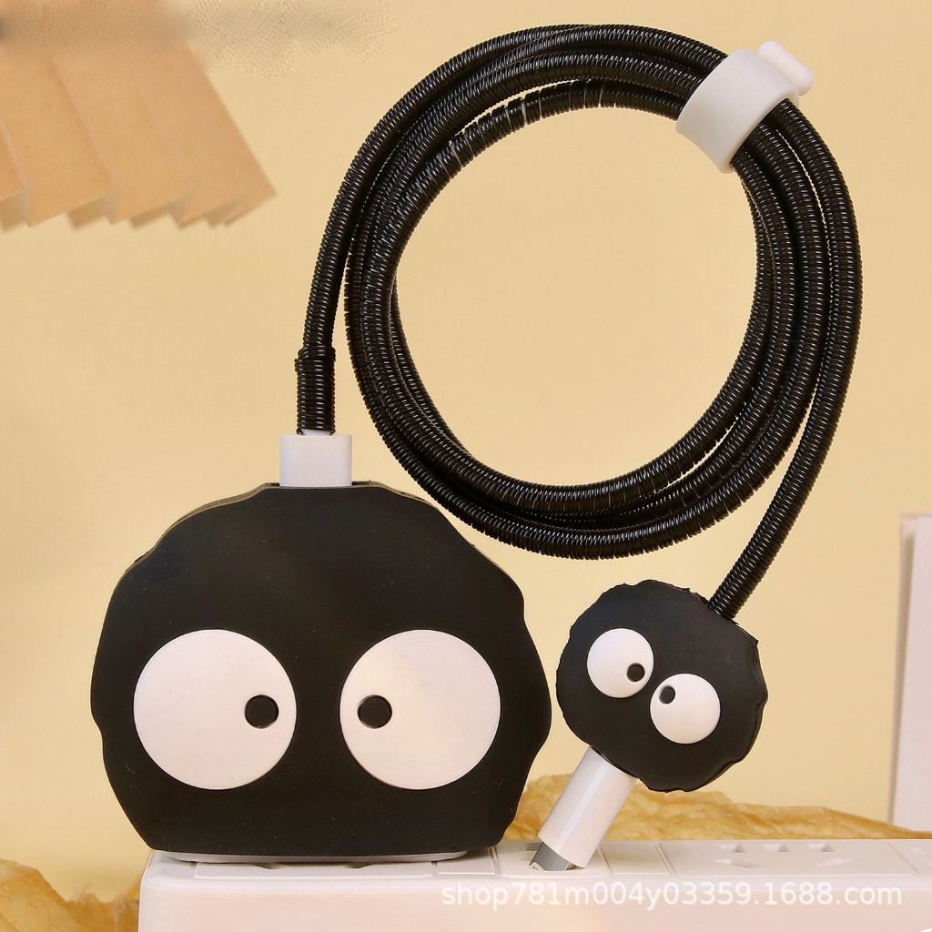 Bộ Bảo Vệ Cáp Sạc Tai nghe Hoạt Hình Dễ Thương, nút kẹp đầu cáp sạc chống đứt gãy, chất liệu silicon hình thú cute