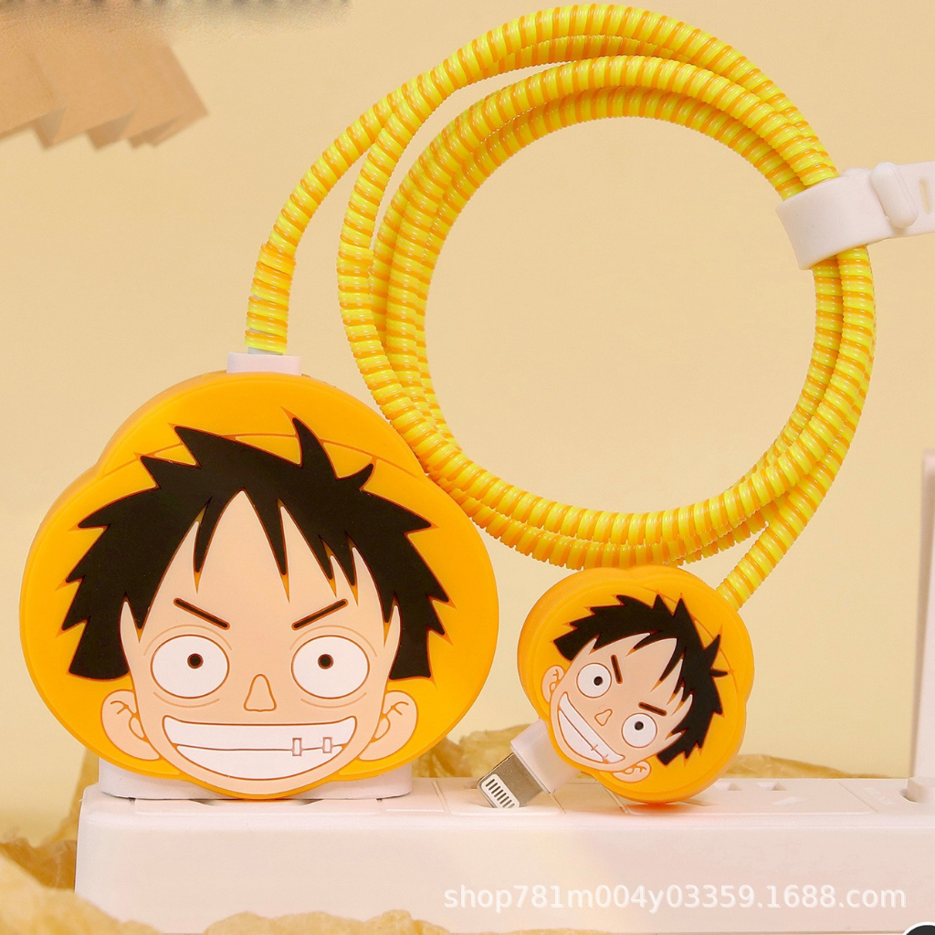 Bộ Bảo Vệ Cáp Sạc Tai nghe Hoạt Hình Dễ Thương, nút kẹp đầu cáp sạc chống đứt gãy, chất liệu silicon hình thú cute