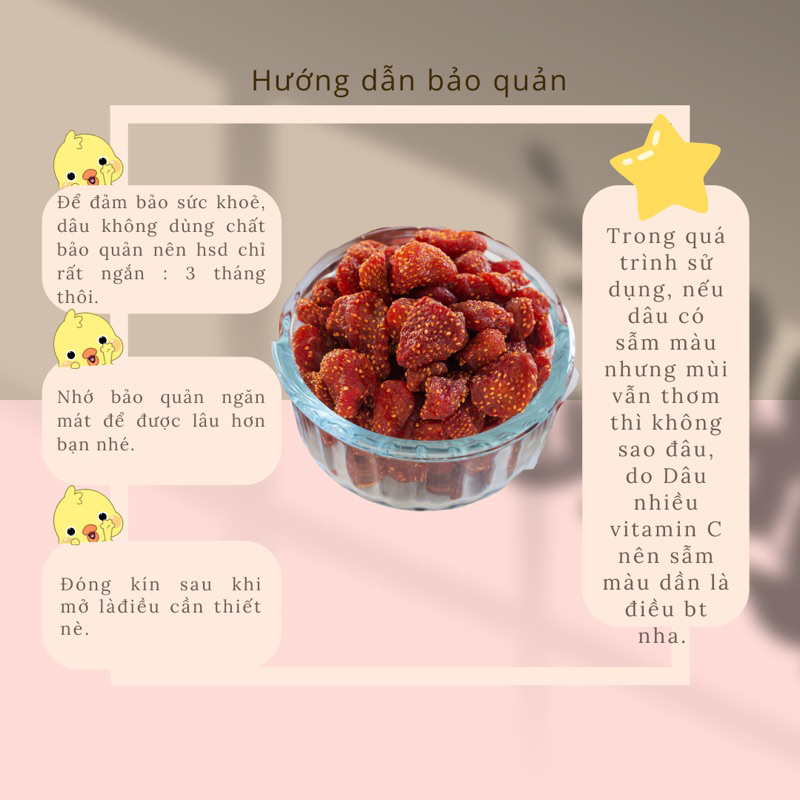 Dâu tây sấy dẻo không đường - hàng Đà Lạt - không chất bảo quản