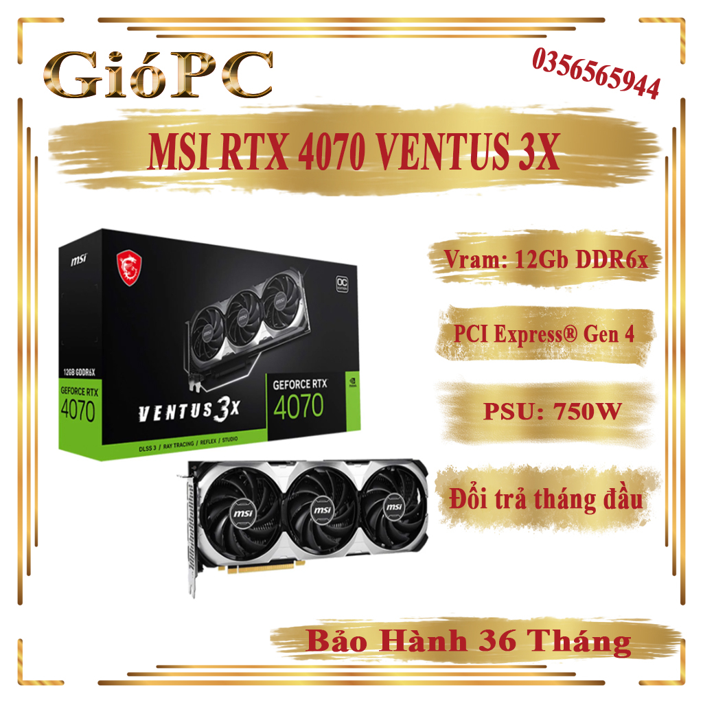 Vga card đồ hoạ msi ventus RTX 4070 12Gb dr6x | BigBuy360 - bigbuy360.vn