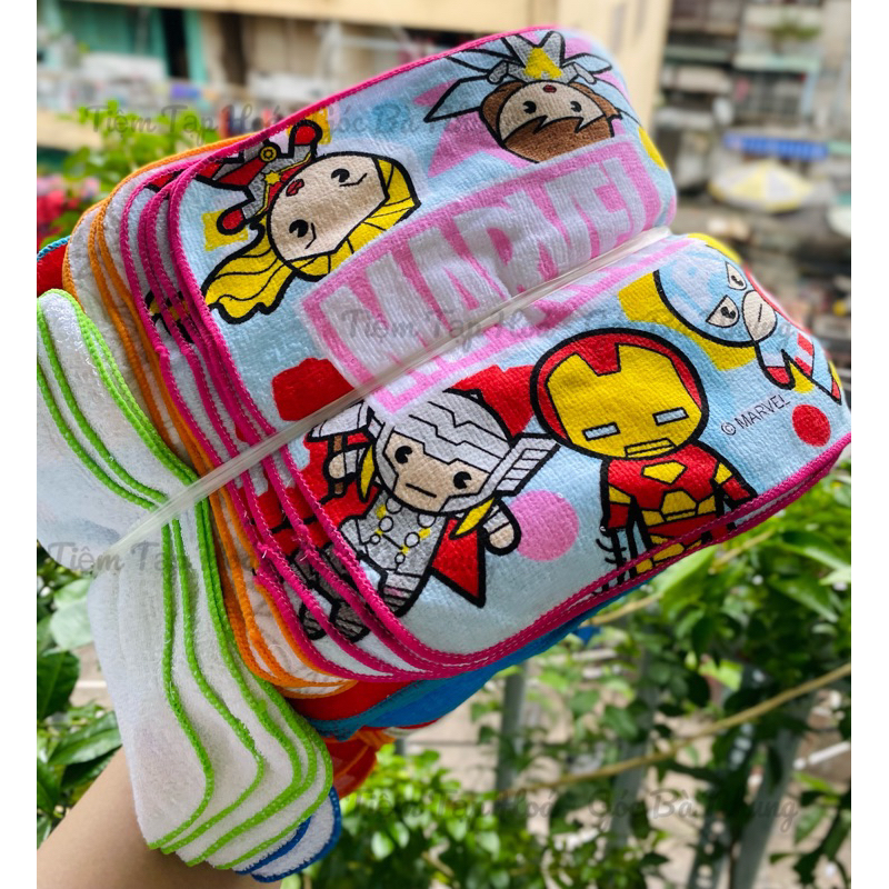 Khăn lau mặt 20x20cm họa tiết hoạt hình đáng yêu bé GÁI - GÓC BÀ NHUNG