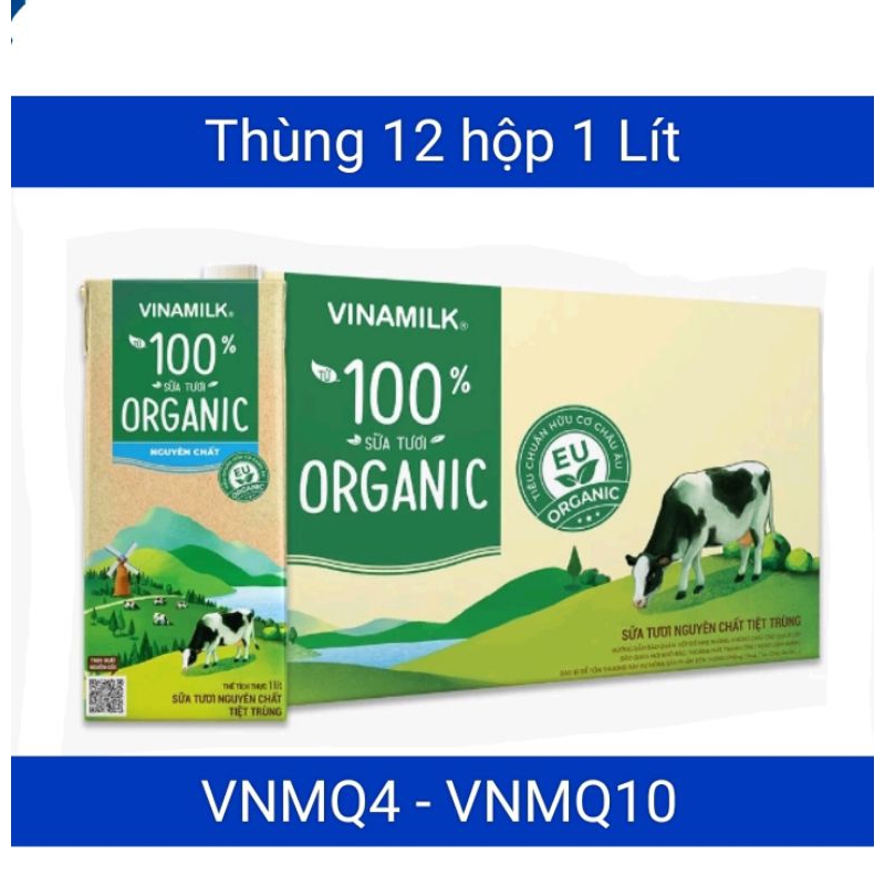 [Q4 có HoaToc]HSD.01.10.24 Sữa Tươi Organic Vinamilk thùng 12 hộp 1L [Date Xa]