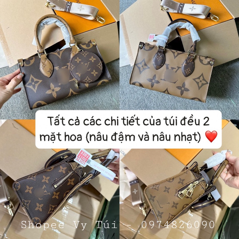 Túi L dáng dài size 27cm kèm ví tròn dây vải đeo chéo bản 2 lớp hộp