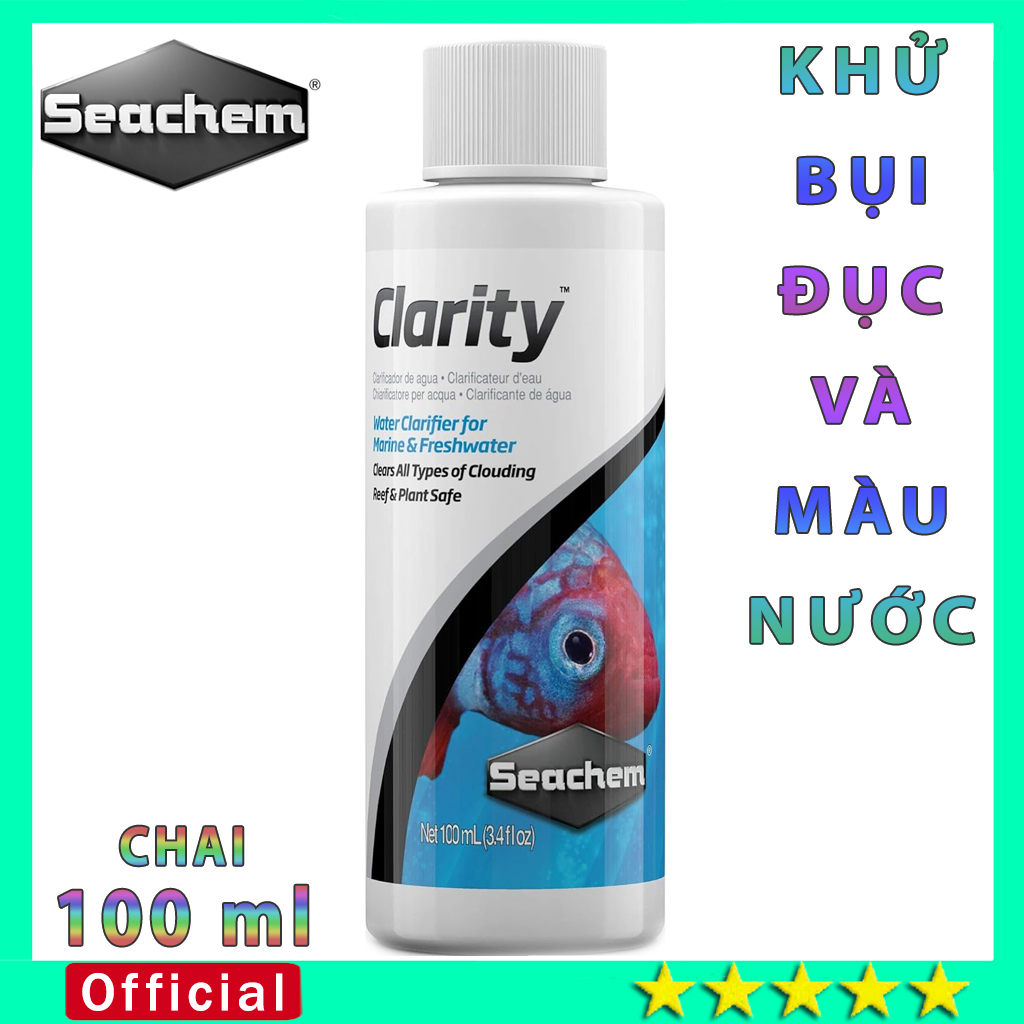 Dung dịch Seachem - Clarity khử đục làm trong nước hồ cá thủy sinh - Chai 100 ml