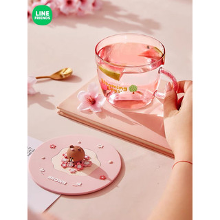 LINEFRIENDS CỐC BÌNH THUỶ TINH NẮP SILICONE
