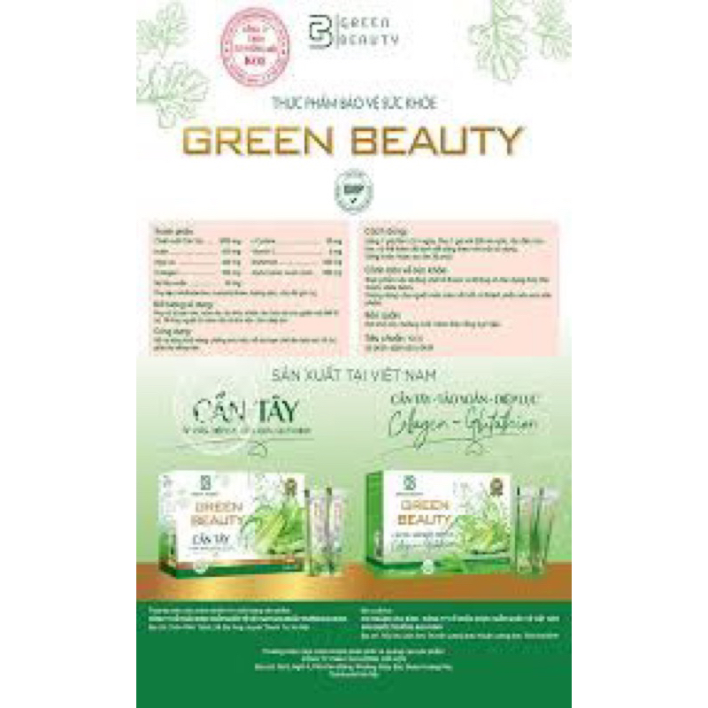Cần tây vị lá nếp Green Beauty ⚡ CHÍNH HÃNG ⚡  cần tây Green Beauty giữ dáng, đẹp da, chống oxy hóa