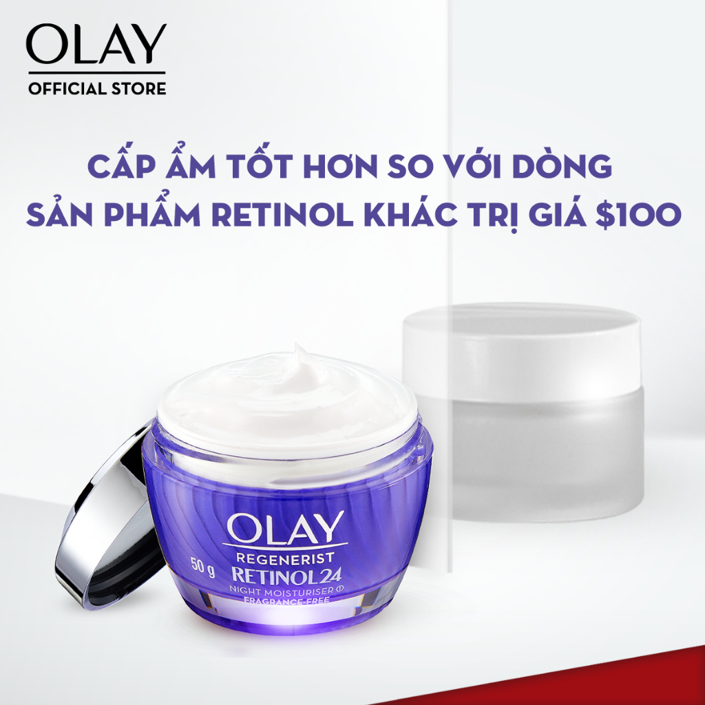 Kem Dưỡng Ẩm Ban Đêm Thúc Đẩy Tái Tạo Da & Mờ Nếp Nhăn OLAY REGENERIST Chiết Xuất RETINOL24 50G