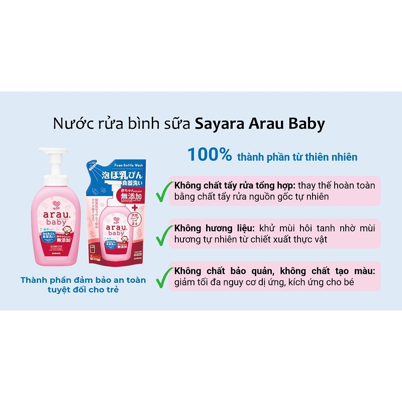 Nước rửa bình sữa Arau Baby chai 500ml
