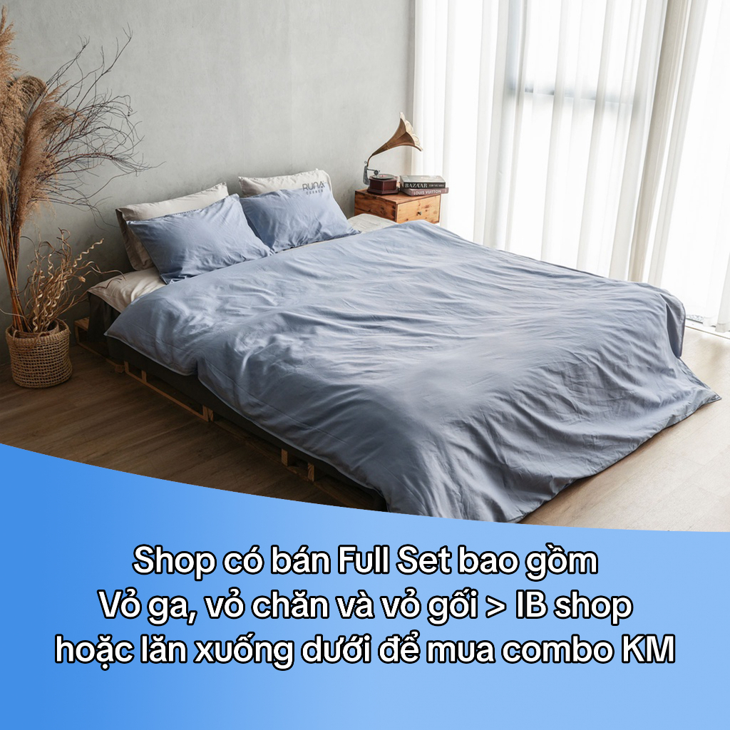 Vỏ Gối Nằm Kích Thước 50x70 45x65 RUNA CORNER Chất Liệu Cotton Satin Cao Cấp Màu Trơn, Mềm Mại Thoáng Mát