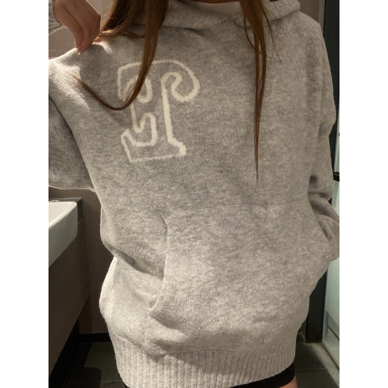Áo Hoodie len xám