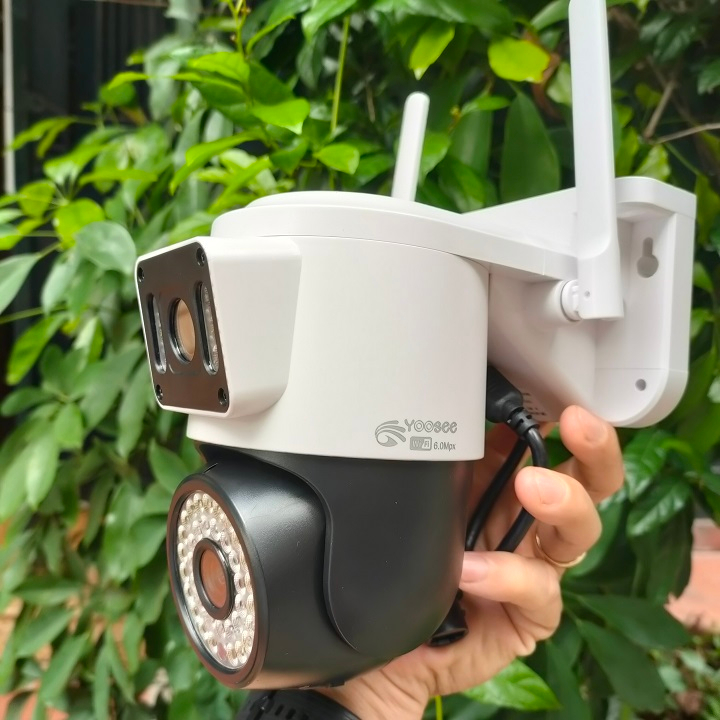 Camera yoosee ngoài trời Ptz 2 mắt 6.0Mpx siêu nét, góc rộng, đàm thoại 2 chiều, có màu ban đêm