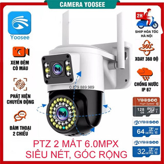 Camera ngoài trời yoosee Ptz 8.0M 2 mắt kép, quay 360, góc rộng, chịu nắng mưa, có màu ban đêm