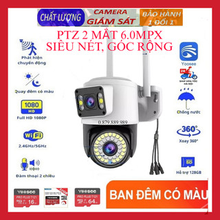 Camera ngoài trời yoosee Ptz 2 mắt 8.0Mpx siêu nét, góc rộng, đàm thoại 2 chiều, ban đêm có màu