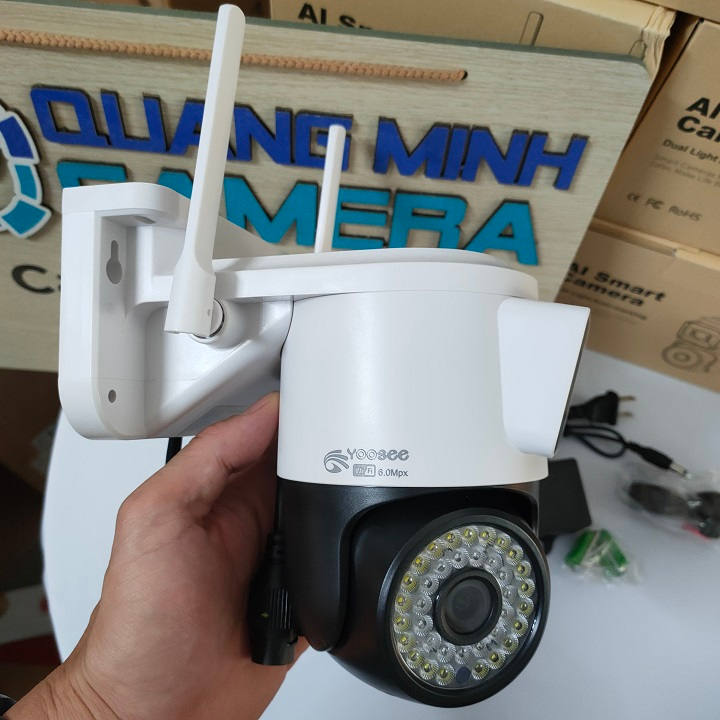 Camera ngoài trời yoosee Ptz 2 mắt 6.0Mpx siêu nét, góc rộng, đàm thoại 2 chiều, ban đêm có màu