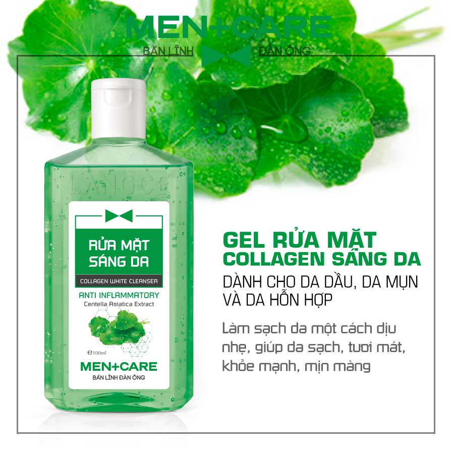 GEL RỬA MẶT COLLAGEN SÁNG DA 100ml LANGCE CHO NAM