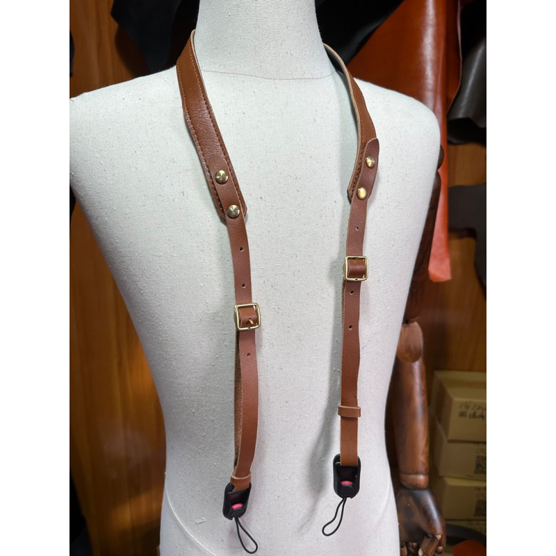 Dây đeo máy ảnh - Da bò thật- Thủ công Handmade