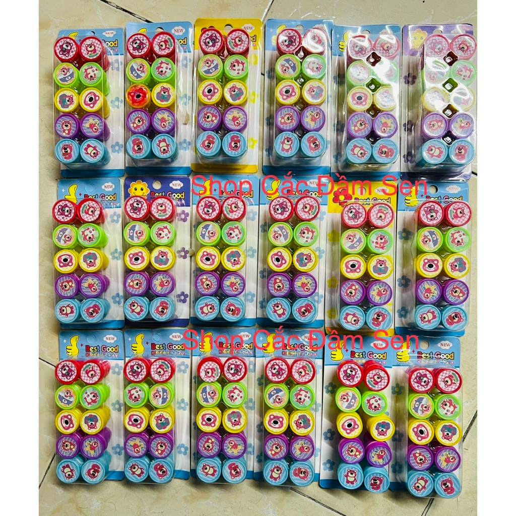Hộp 10 con dấu Stampt hình gấu dâu