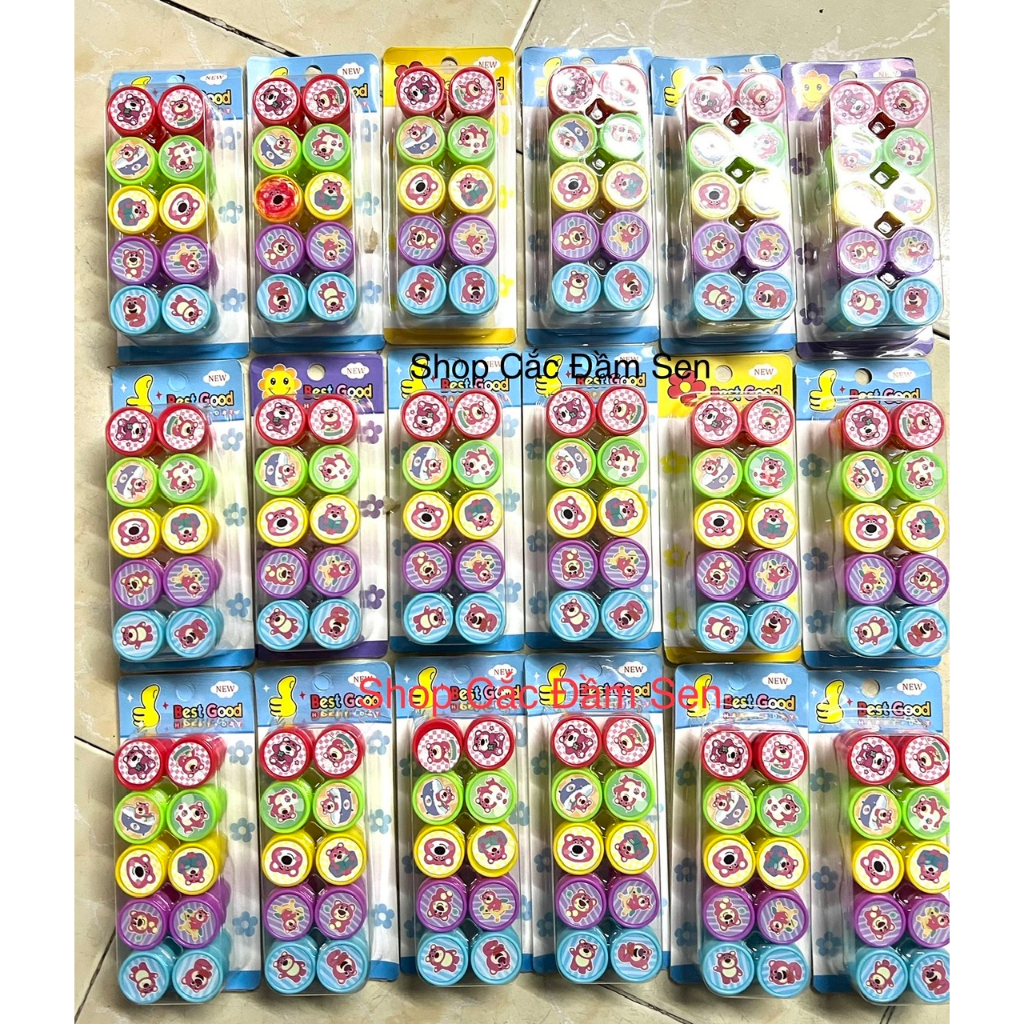 Hộp 10 con dấu Stampt hình gấu dâu