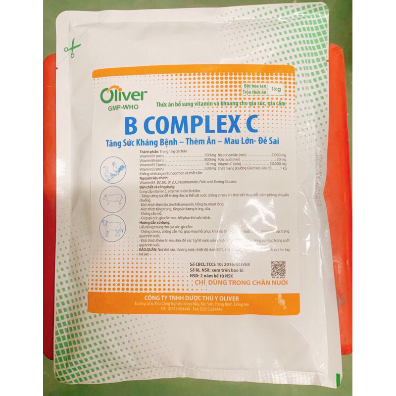 B.COMPLEX C cung cấp dinh dưỡng cho vật nuôi