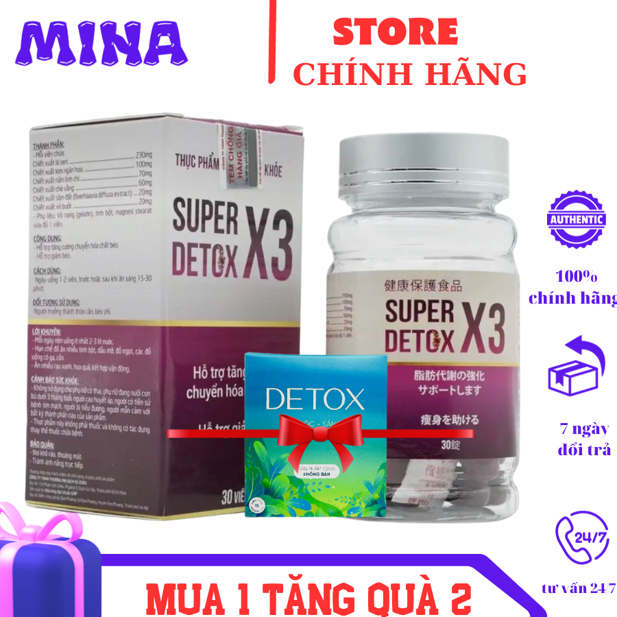 Siêu Giảm Cân X3 Super Detox Ngân 98 giảm cân cấp tốc nhanh hiệu quả chính hãng