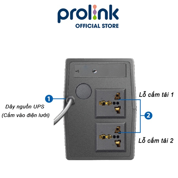 Bộ lưu điện UPS PROLiNK PRO700SFC  công suất 360W, sạc siêu nhanh, dùng cho PC, Wifi, Camera
