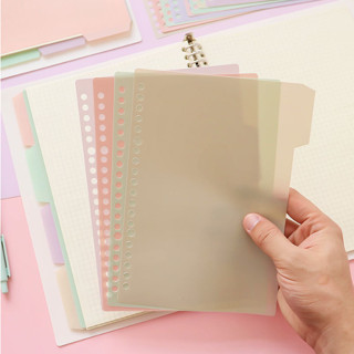 Set 4 Tab nhựa màu Pastel phân trang A4 B5 A5 dùng cho sổ bìa còng 30 26 20 lỗ dụng cụ văn phòng phẩm