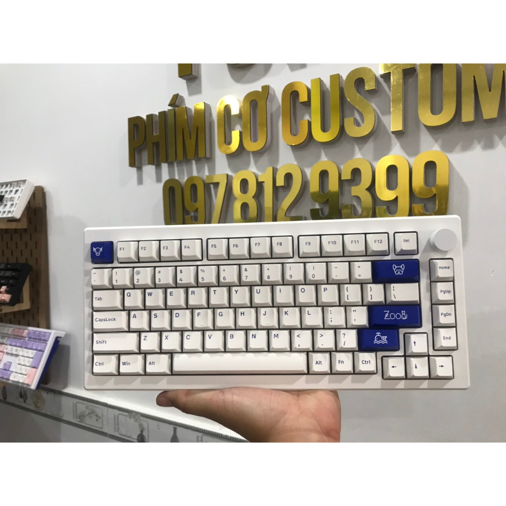 Bàn phím cơ AKKO MOD007 PC Blue on White  Tungcustom