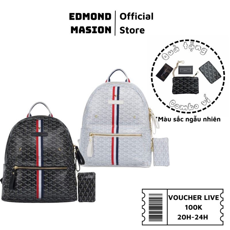 Balo Cặp EDMOND MASION MONOGRAM SS2 tặng ví keychain và cardholder EDM size L