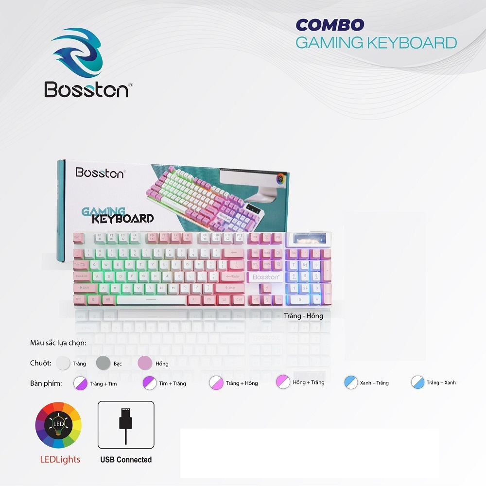 Bàn phím giả cơ chuyên game Bosston 803 Led đa màu - Nhất Tín Computer