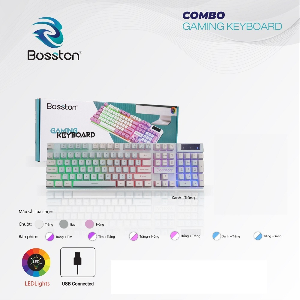 Bàn phím giả cơ chuyên game Bosston 803 Led đa màu - Nhất Tín Computer