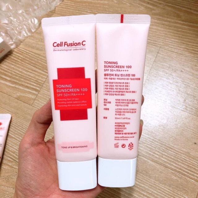 Kem chống nắng Cell Fusion C Hàn Quốc Nâng Tông Cho Mọi Loại Da Toning Sunscreen 100 SPF50+ PA +++