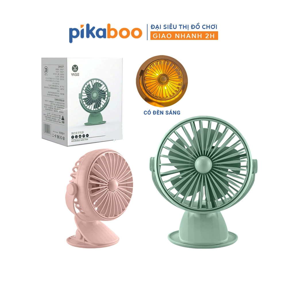 Quạt sạc kẹp bàn cao cấp Pikaboo chất liệu nhựa an toàn bền đẹp kiểu d