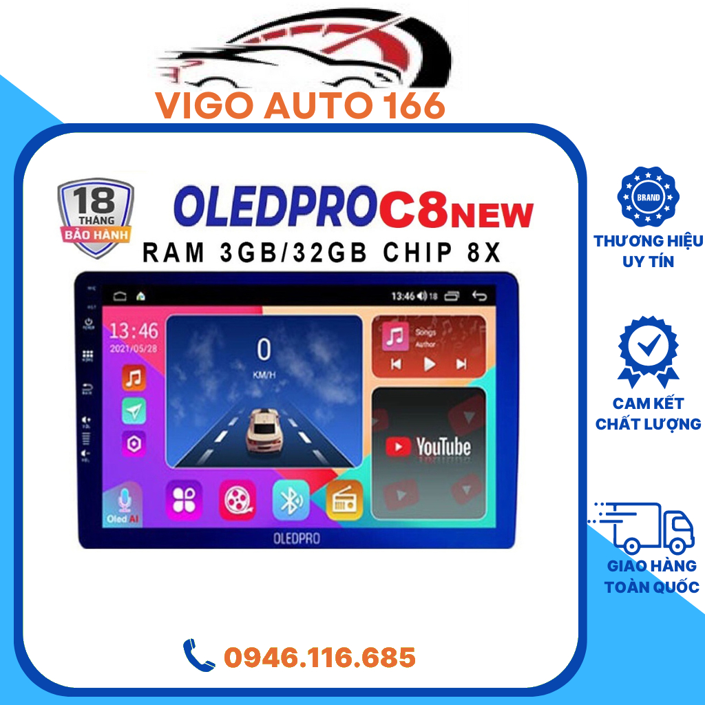 Màn Hình Android C8, X4 Ram 4GB Rom 32gb 8 Core,Dvd Android Hình Ảnh Sắc Nét, Âm Thanh Chân Thực, Sống Động - Vigo AUTO | BigBuy360 - bigbuy360.vn