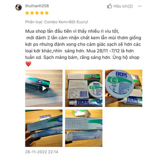 Eucryl Bột Tẩy Trắng Răng Toothpowder (50g) / Kem Đánh Răng Toothpaste (62g)