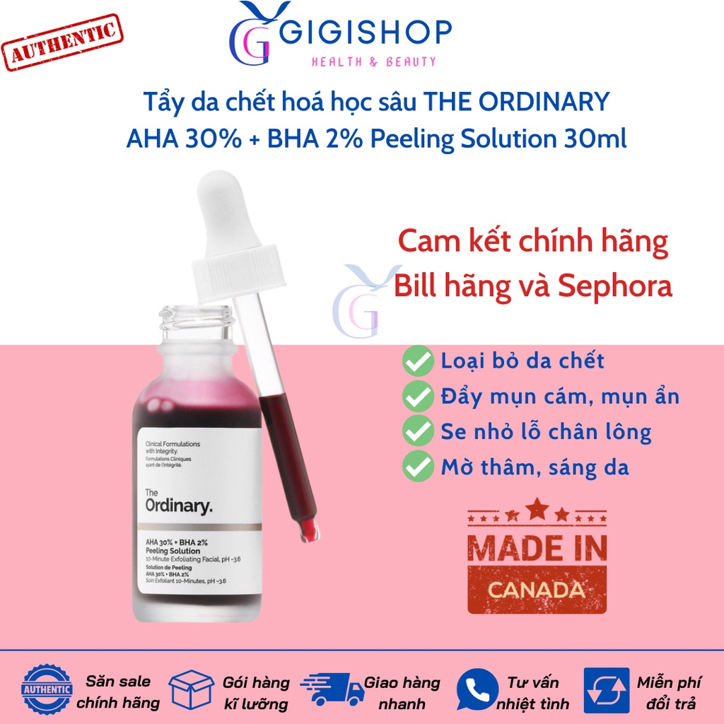 Tinh Chất Peel da The Ordinary AHA 30%+BHA 2% Peeling Solution 30ml (mp242) | BigBuy360 - bigbuy360.vn