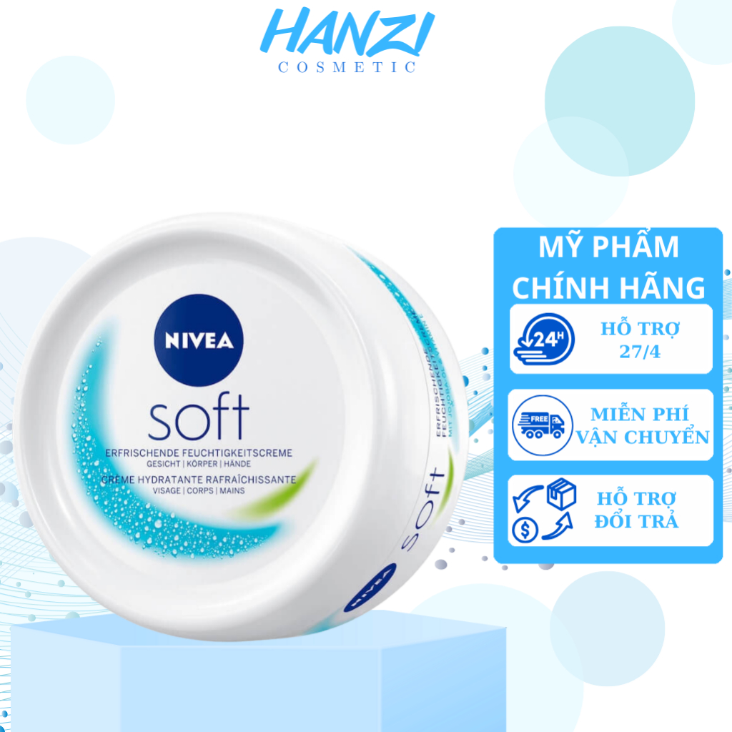 Kem dưỡng ẩm chuyên sâu Nivea Soft nhập khẩu Đức 200ml chính hãng