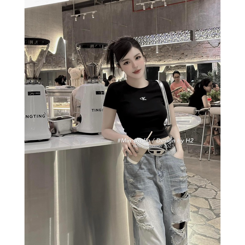 Áo Thun CK Tay Ngắn Ôm Body