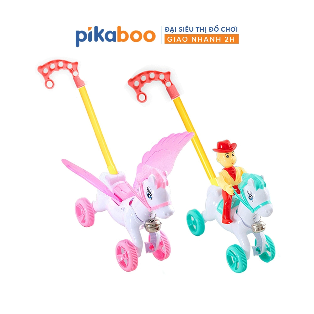 Đồ chơi xe đẩy Pikaboo hình con ngựa, xe kem, kì lân ngộ nghĩnh, chuyển động vui mắt và có âm thanh