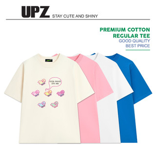 UPZ Áo Thun Cotton Unisex Form Rộng In Họa Tiết Cute Ghost (4 Màu)