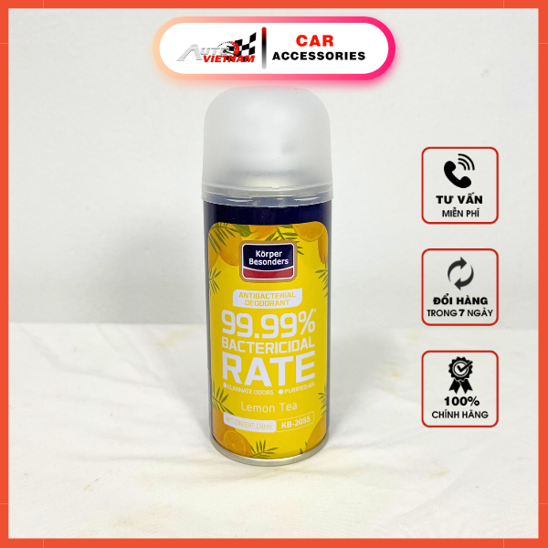 Chai xịt khử mùi và khử trùng máy lạnh ô tô Korper Besonders làm sạch không khí vệ sinh điều hoà - Tritranautovietnam