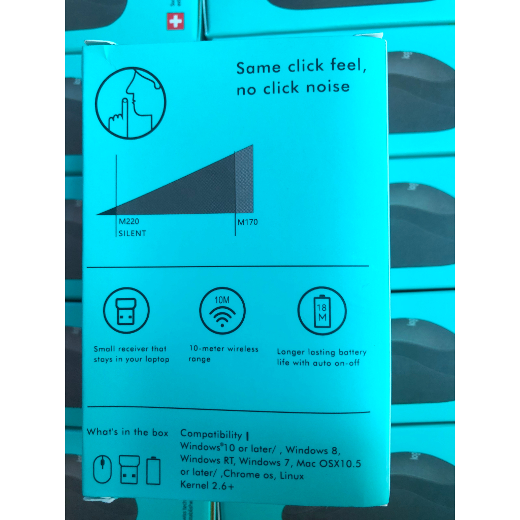 Chuột không dây Logitech Silent M220 không tiếng ồn - Hàng chính hãng