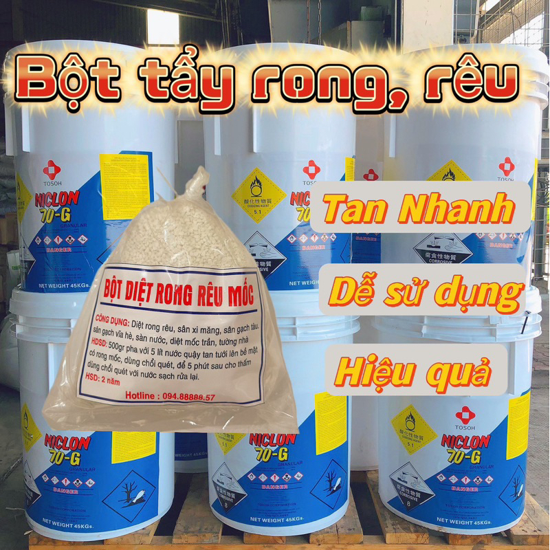 Bột tẩy rong rêu Bao Sạch rong rêu gói 200gr và 500g