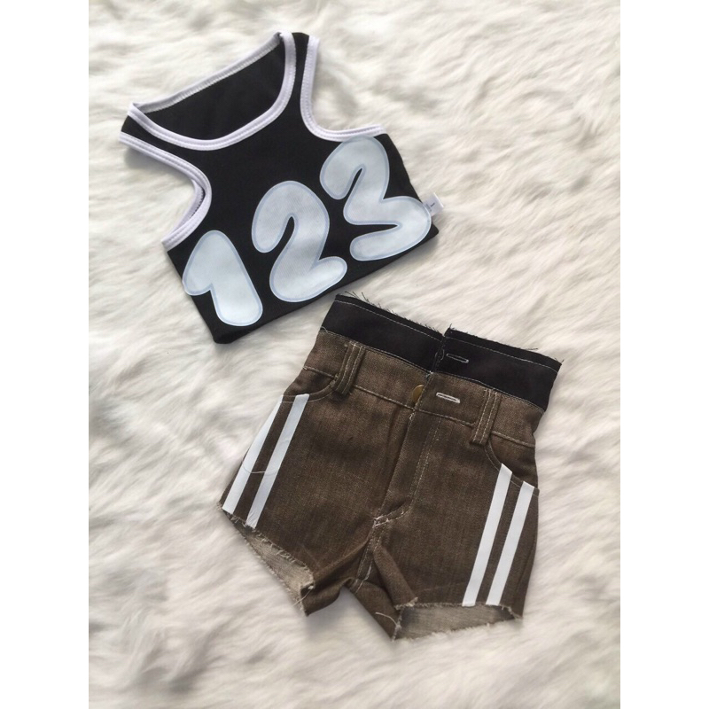 Set Áo Thun Quần Kaki Gấu Xinh Cho Bé Gái