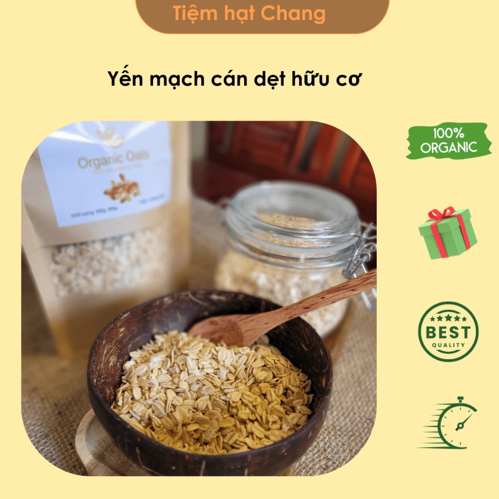 Yến mạch Úc cán dẹt Tiệm hạt Chang hỗ trợ ăn kiêng giảm cân 500g