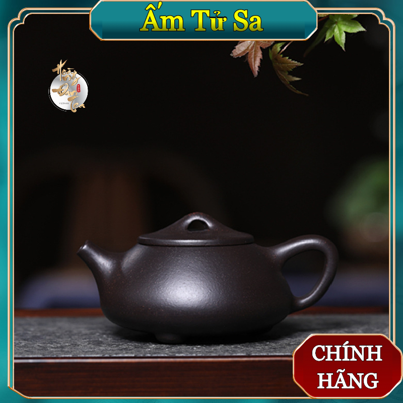 Ấm Trà Tử Sa Thạch Biều Hắc Nê 220ML Đất Nung Nghi Hưng Bình Uống Pha Trà Đạo Gốm Sứ Cao Cấp Có Giấy Chứng Nhận