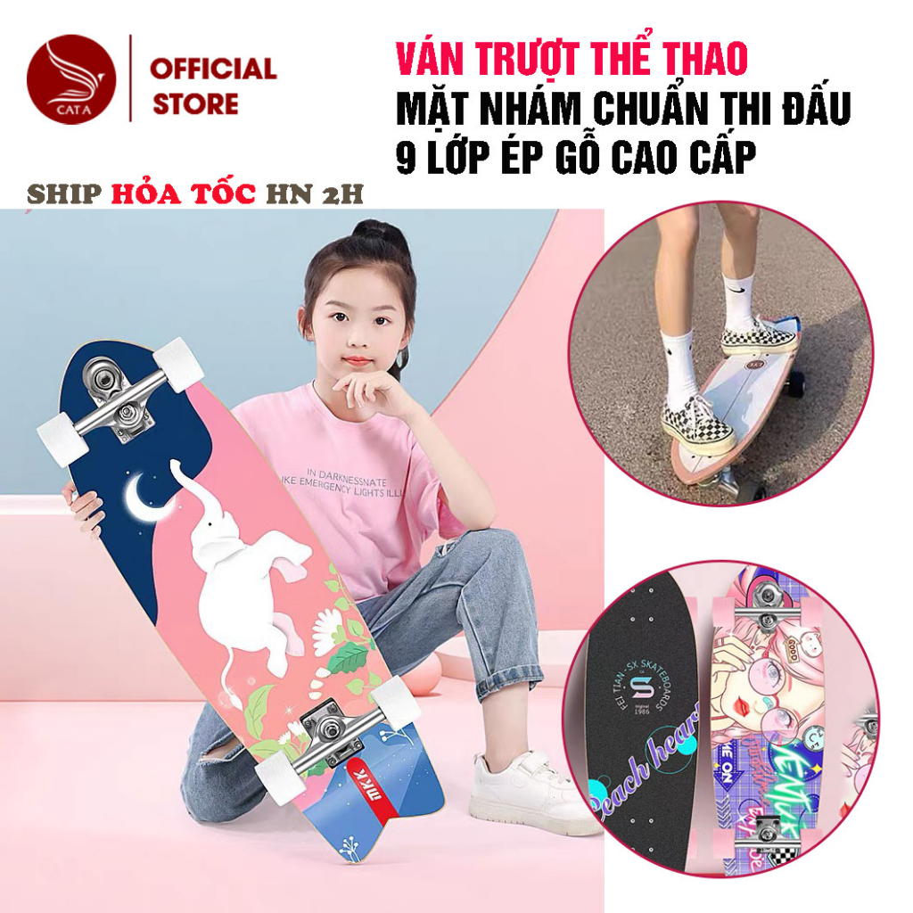 Ván Trượt Ván Trượt Thể Thao - Mặt Nhám Chuẩn Thi Đấu Puente Cho Newbie Tập Tricks Ollie, Air,backside, Skate