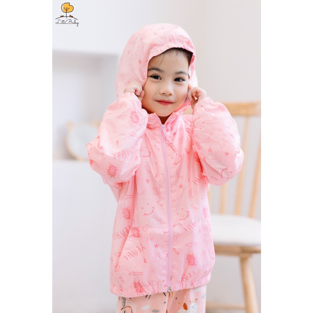 Áo gió bé gái LITIBABY 10-32kg . Chất gió mềm nhẹ , lót cotton , hàng cực đẹp