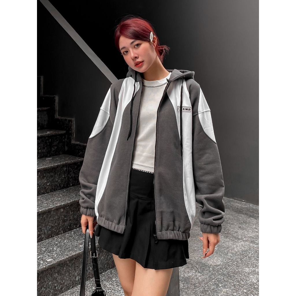 Áo khoác Hoodie Zip Vải nỉ bông form rộng dày dặn Tuni Store