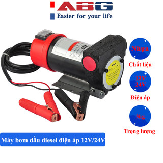 Máy bơm dầu diesel abg điện áp 12v/24v công suất 200w - bơm hút diesel nhiên liệu mini, motor lõi đồng lưu lượng 45 l/p