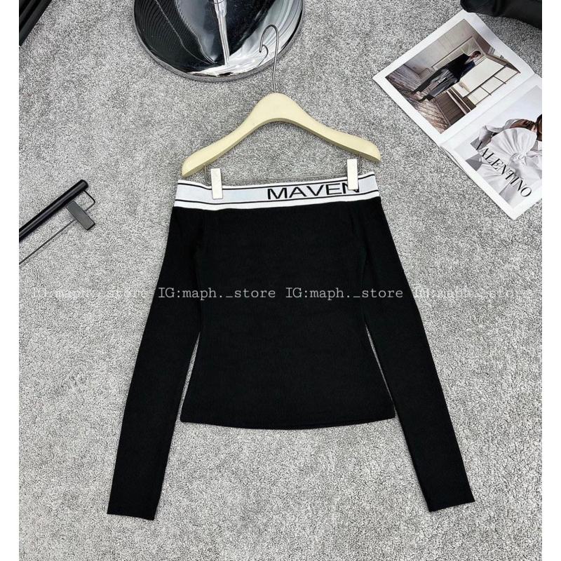 áo trễ vai the maven dài tay